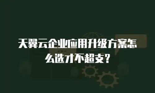 天翼云企业应用升级方案怎么选才不超支？
