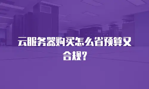 云服务器购买怎么省预算又合规？