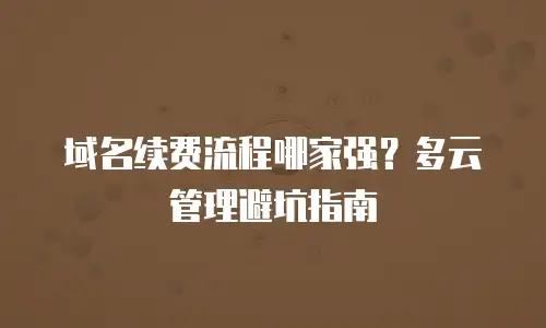 域名续费流程哪家强？多云管理避坑指南