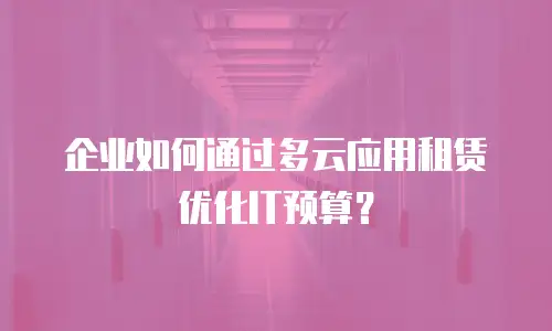 企业如何通过多云应用租赁优化IT预算？