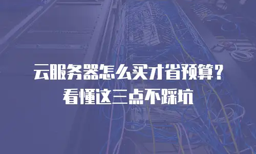 云服务器怎么买才省预算？看懂这三点不踩坑