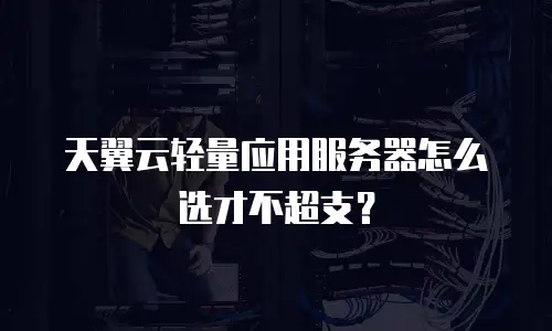 天翼云轻量应用服务器怎么选才不超支？