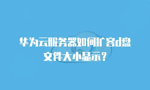 华为云服务器如何扩容d盘文件大小显示？