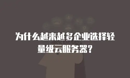 为什么越来越多企业选择轻量级云服务器？