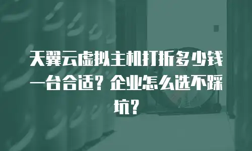 天翼云虚拟主机打折多少钱一台合适？企业怎么选不踩坑？