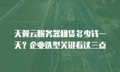 天翼云服务器租赁多少钱一天？企业选型关键看这三点