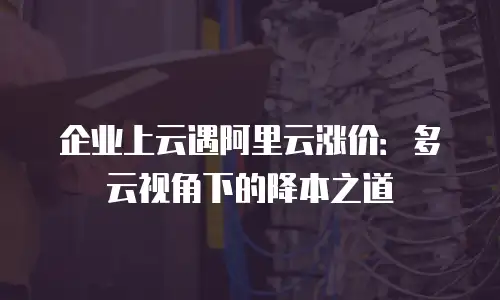 企业上云遇阿里云涨价：多云视角下的降本之道