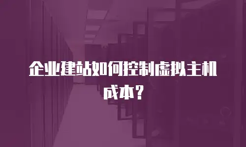 企业建站如何控制虚拟主机成本？
