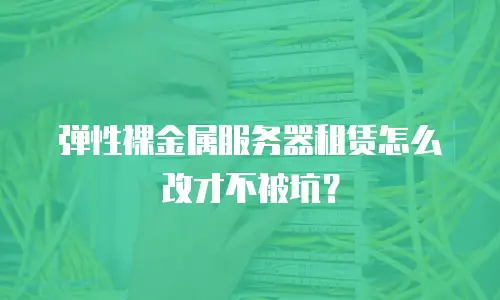 弹性裸金属服务器租赁怎么改才不被坑？