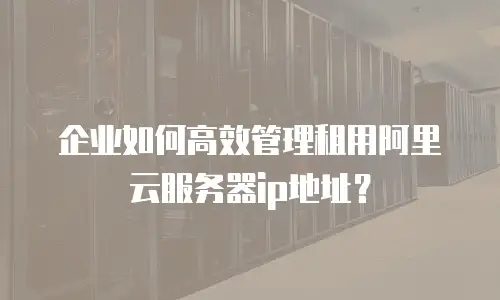企业如何高效管理租用阿里云服务器ip地址？