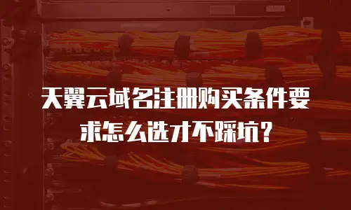 天翼云域名注册购买条件要求怎么选才不踩坑？