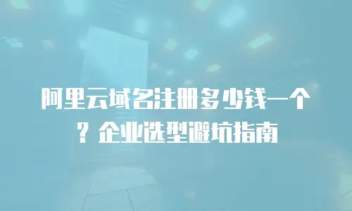 阿里云域名注册多少钱一个？企业选型避坑指南