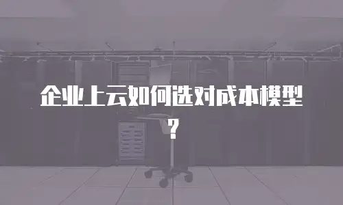企业上云如何选对成本模型？