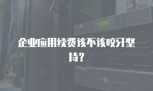 企业应用续费该不该咬牙坚持？