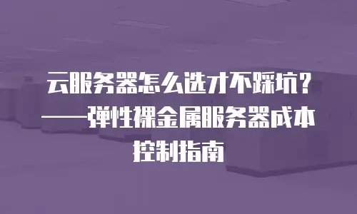 云服务器怎么选才不踩坑？——弹性裸金属服务器成本控制指南