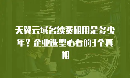 天翼云域名续费租用是多少年？企业选型必看的3个真相
