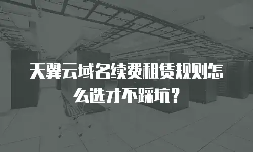 天翼云域名续费租赁规则怎么选才不踩坑？