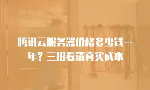 腾讯云服务器价格多少钱一年？三招看清真实成本