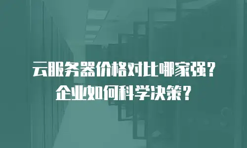 云服务器价格对比哪家强？企业如何科学决策？