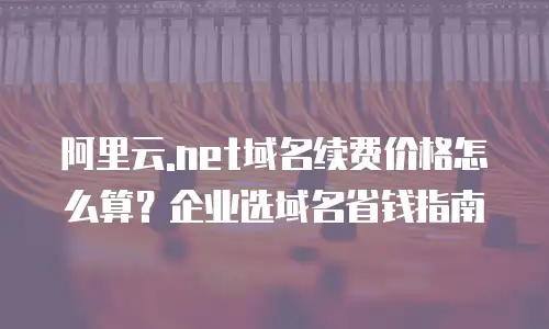 阿里云.net域名续费价格怎么算？企业选域名省钱指南