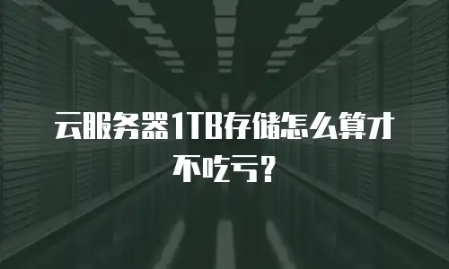 云服务器1TB存储怎么算才不吃亏？