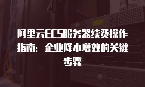 阿里云ECS服务器续费操作指南：企业降本增效的关键步骤