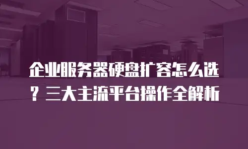 企业服务器硬盘扩容怎么选？三大主流平台操作全解析