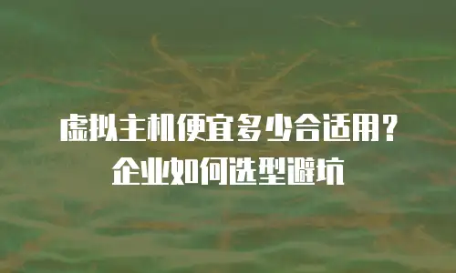 虚拟主机便宜多少合适用？企业如何选型避坑
