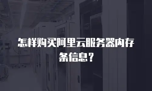 怎样购买阿里云服务器内存条信息？