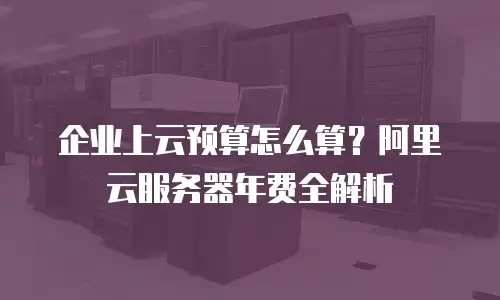 企业上云预算怎么算？阿里云服务器年费全解析