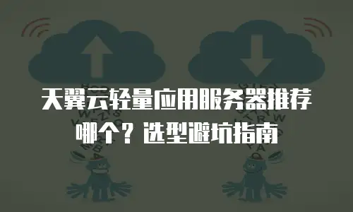 天翼云轻量应用服务器推荐哪个？选型避坑指南