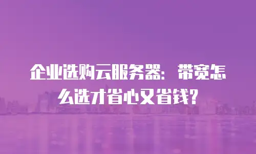 企业选购云服务器：带宽怎么选才省心又省钱？