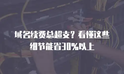 域名续费总超支？看懂这些细节能省30%以上