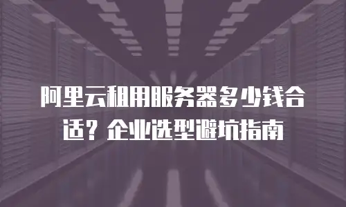 阿里云租用服务器多少钱合适？企业选型避坑指南