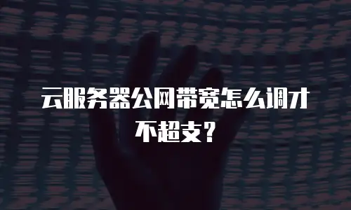 云服务器公网带宽怎么调才不超支？