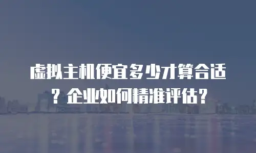 虚拟主机便宜多少才算合适？企业如何精准评估？