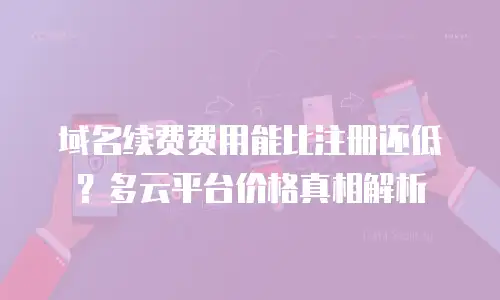 域名续费费用能比注册还低？多云平台价格真相解析