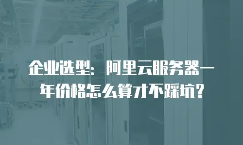 企业选型：阿里云服务器一年价格怎么算才不踩坑？