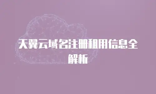 天翼云域名注册租用信息全解析