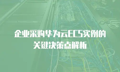 企业采购华为云ECS实例的关键决策点解析