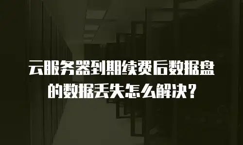 云服务器到期续费后数据盘的数据丢失怎么解决？