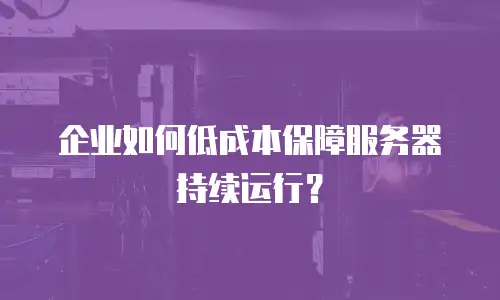 企业如何低成本保障服务器持续运行？