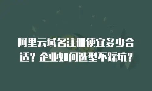 阿里云域名注册便宜多少合适？企业如何选型不踩坑？