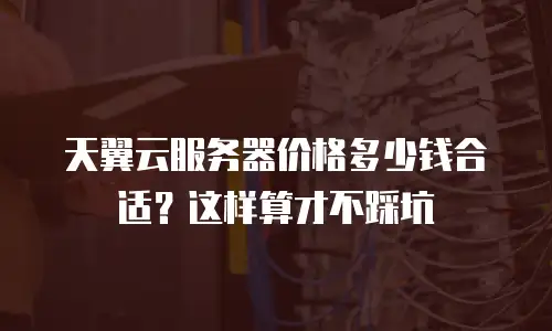 天翼云服务器价格多少钱合适？这样算才不踩坑