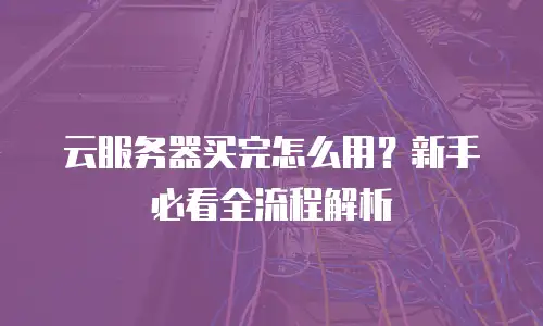 云服务器买完怎么用？新手必看全流程解析