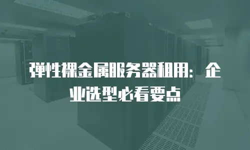 弹性裸金属服务器租用：企业选型必看要点