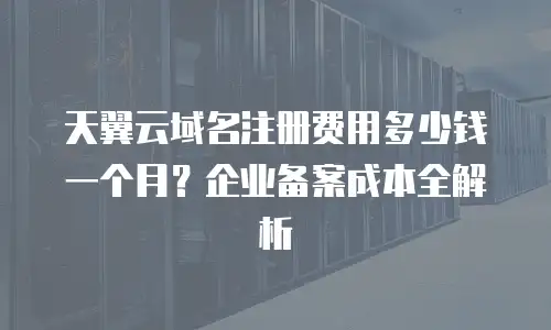 天翼云域名注册费用多少钱一个月？企业备案成本全解析