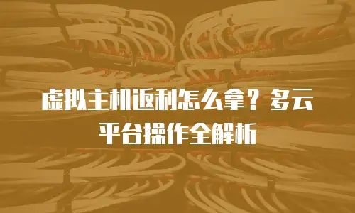 虚拟主机返利怎么拿？多云平台操作全解析