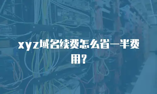 xyz域名续费怎么省一半费用？