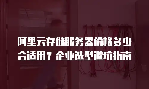阿里云存储服务器价格多少合适用？企业选型避坑指南